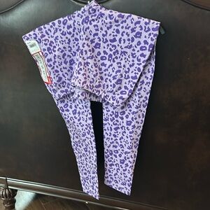 Academy Sports brand BCG, purple cheetah leggings, little girls, size xl 16
